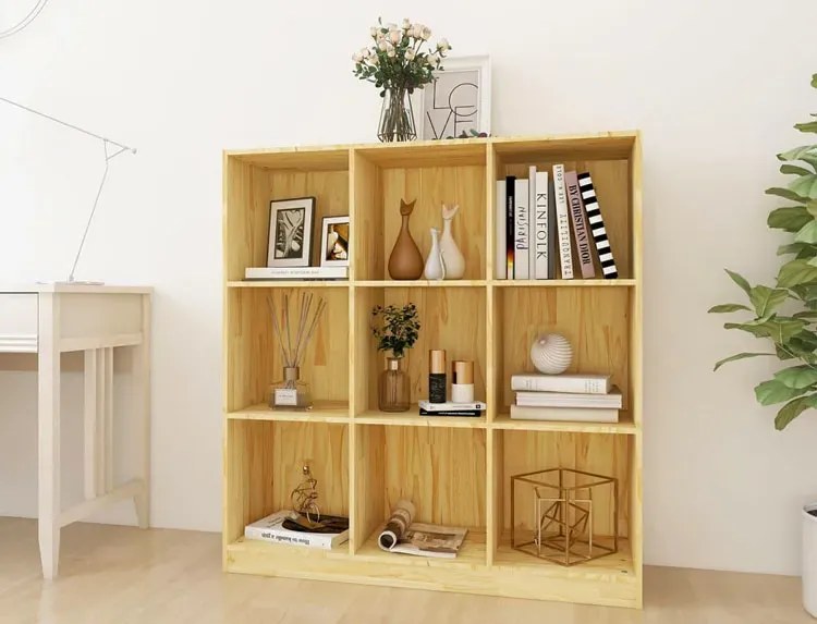 Sosnowy regał kwadrat w stylu skandynawskim Jevi 5XD3-S95
