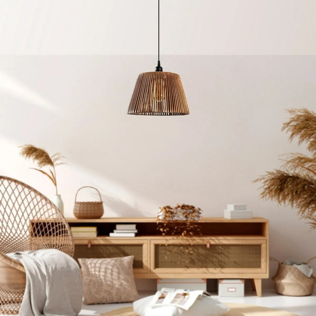 Lampa wisząca Cone - Natural, czarny