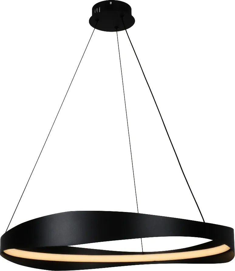 Milano Black 60 – nowoczesna lampa wisząca ring do salonu, sypialni i nad okrągły stół