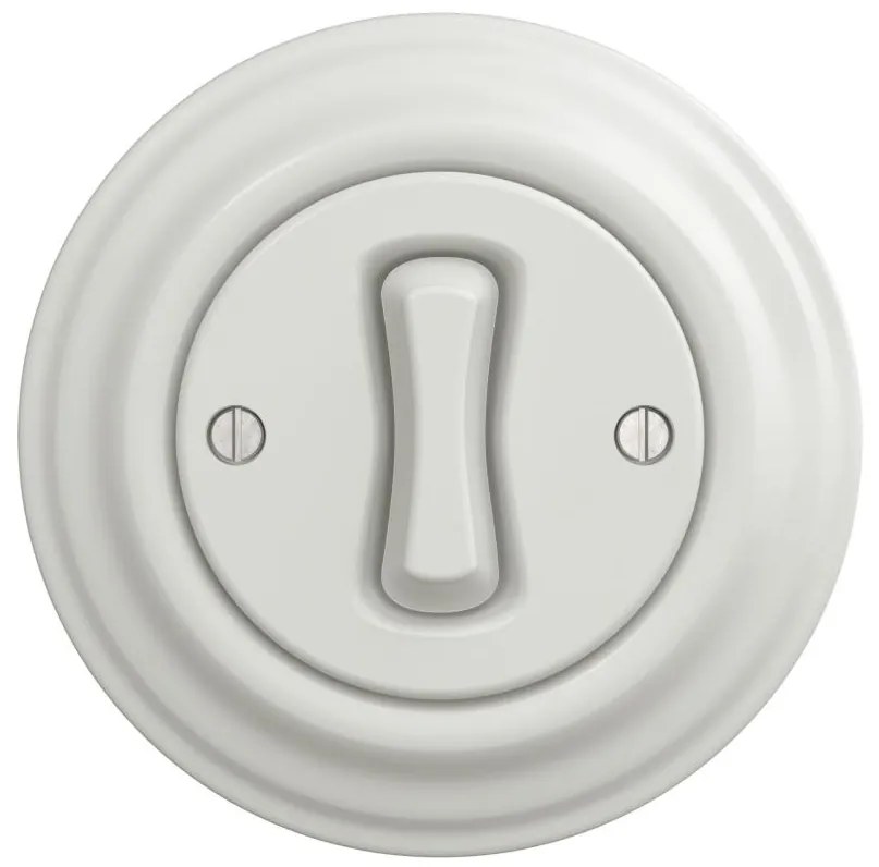 Kliklap - Retro jednobiegunowy włącznik z ramką nr 1 biały