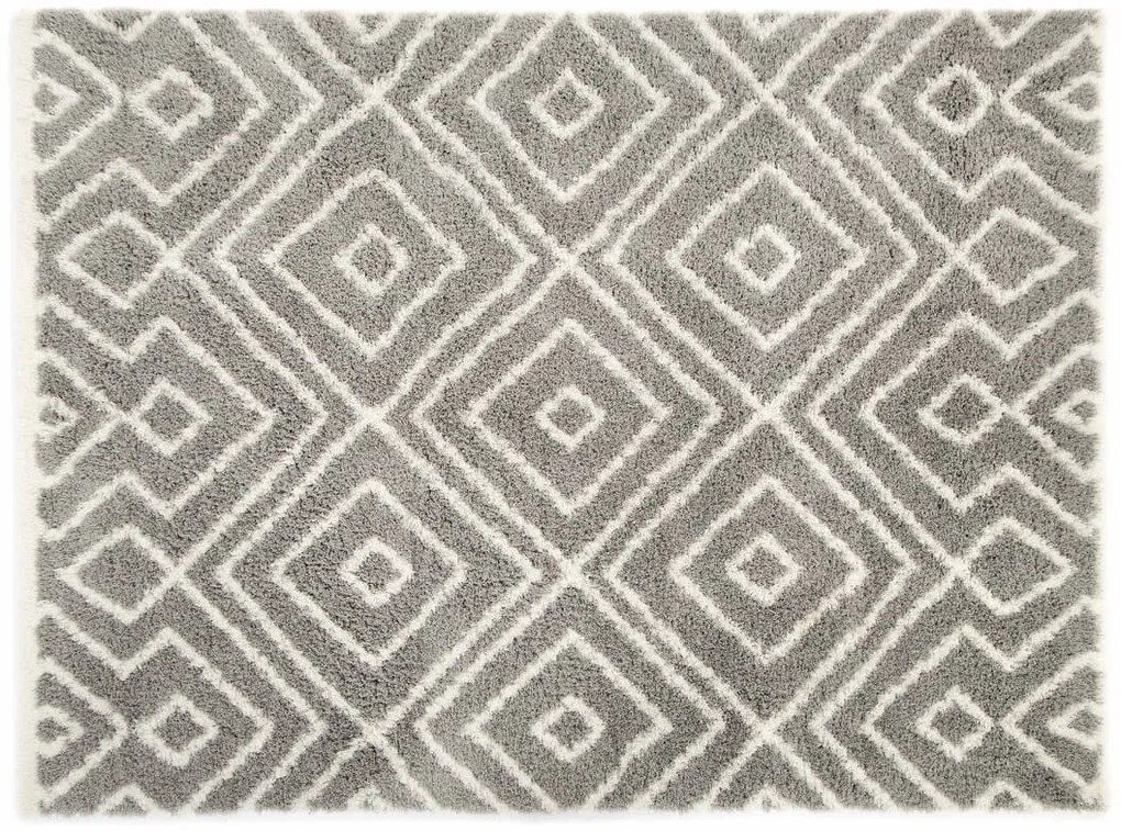 Dywan Shaggy Nano Light Mikrofibra szaro-biały 120 cm x 160 cm