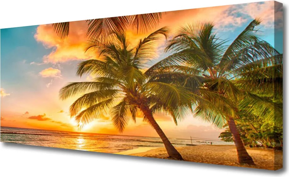 Fotoobraz na płótnie Rajskie Wybrzeże z Palmami