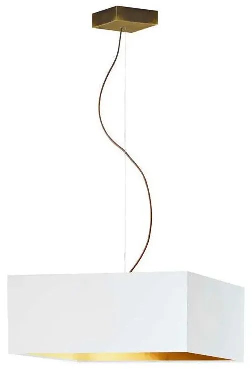 Kwadratowa lampa wisząca ze złotym stelażem - C6-P34