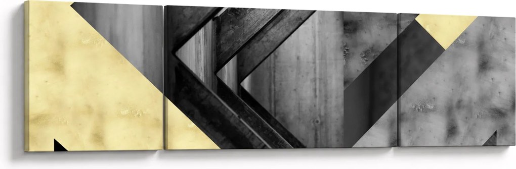 Obraz - Teksturowane kształty (170x50 cm)