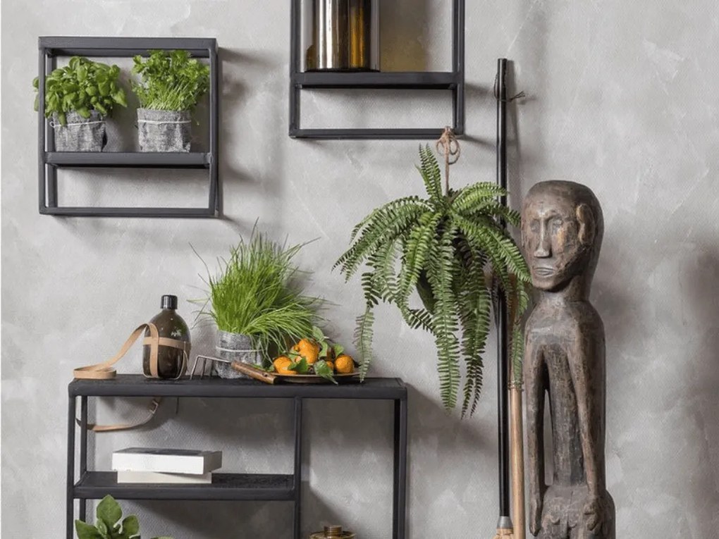 Metalowa półka CASTO 40x40 cm, czarna