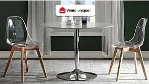 Zestaw 2 krzeseł AUDRA - Poliwęglan i buk - Przezroczyste