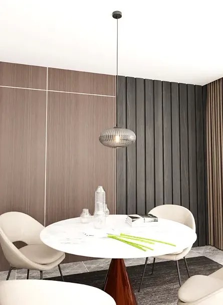 Nowoczesna lampa wisząca ze szklanym kloszem B5-K34