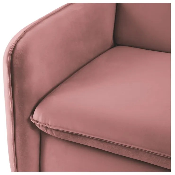 Różowa aksamitna rozkładana sofa 194 cm Vienna – Cosmopolitan Design