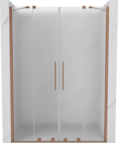 Mexen Velar Duo drzwi prysznicowe rozsuwane 150 cm, szron, miedź szczotkowana - 871-150-000-32-65