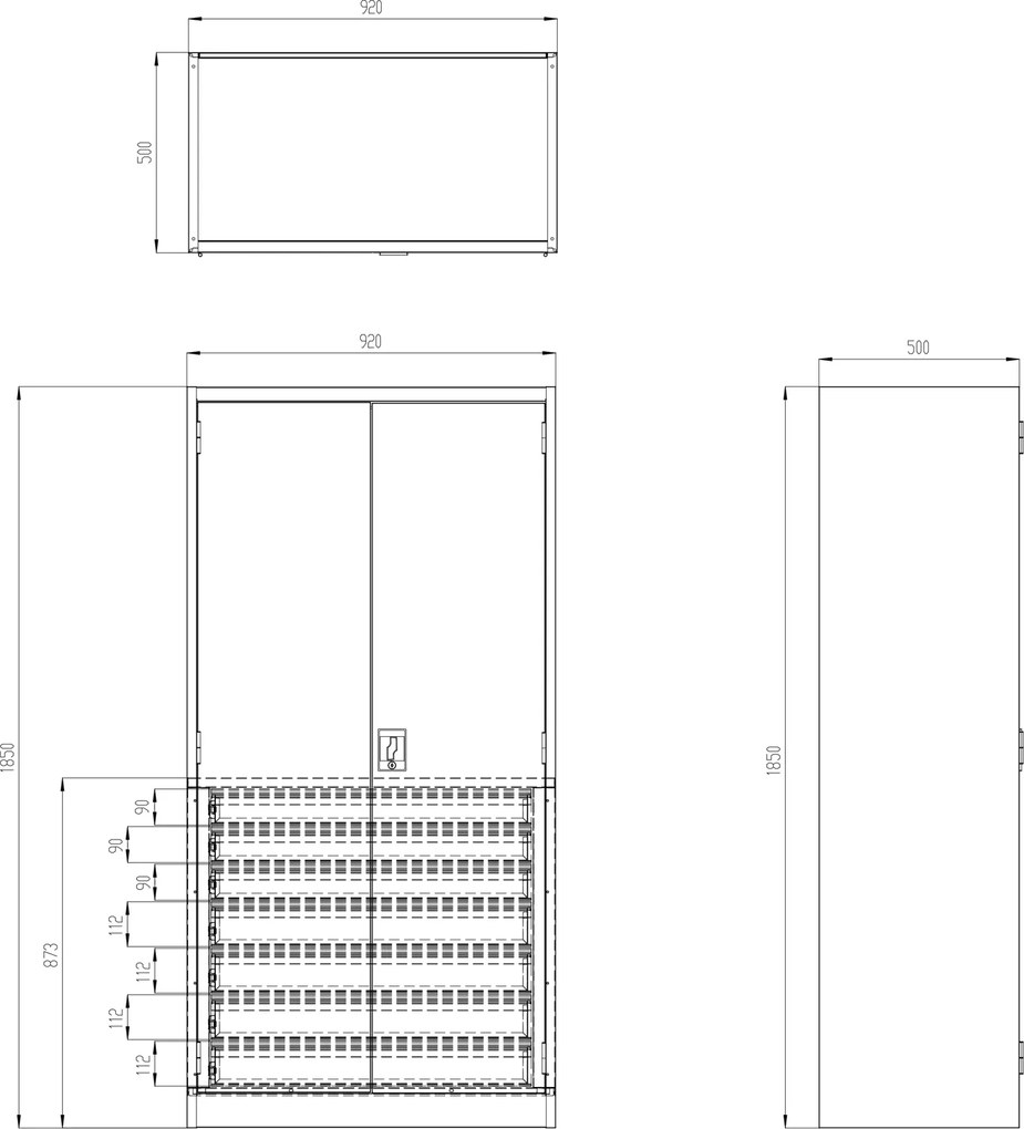 Szafa warsztatowa z szufladami Darek 92x50x185 cm, szara