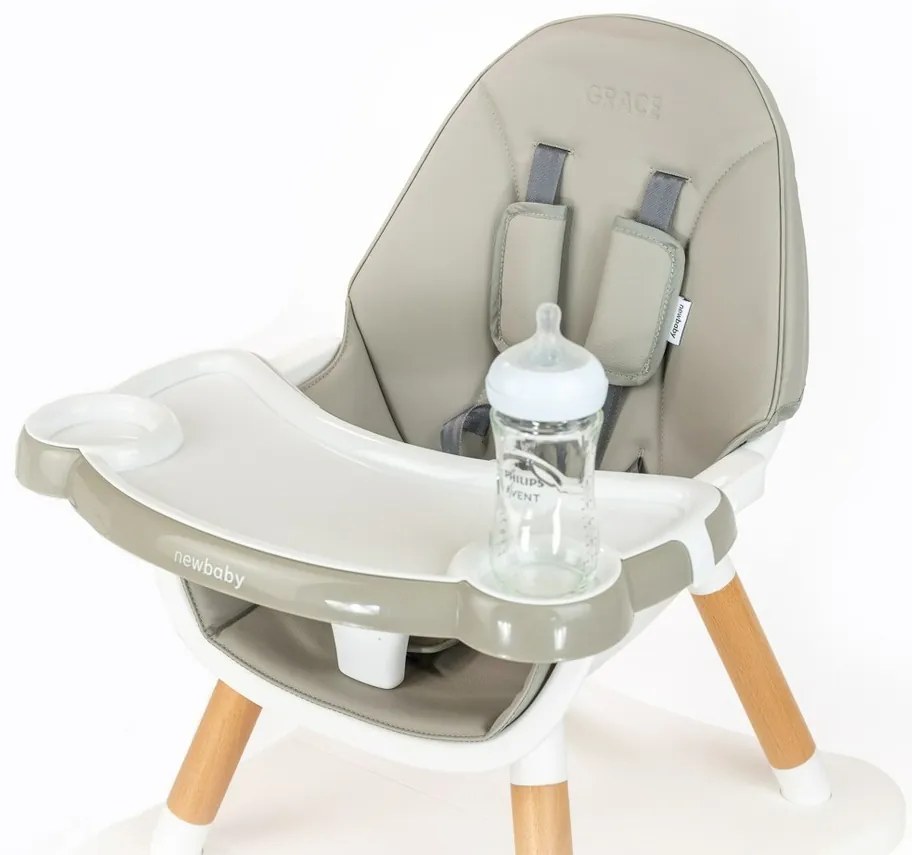 Nowe krzesło dziecięce Grace 3w1 szare, 61 x 101 x61 cm