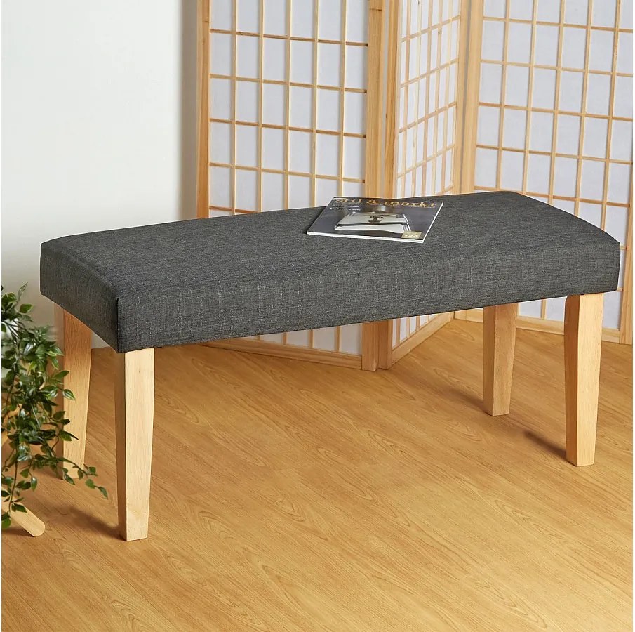 Ławka 103x41x47 cm ciemnoszara