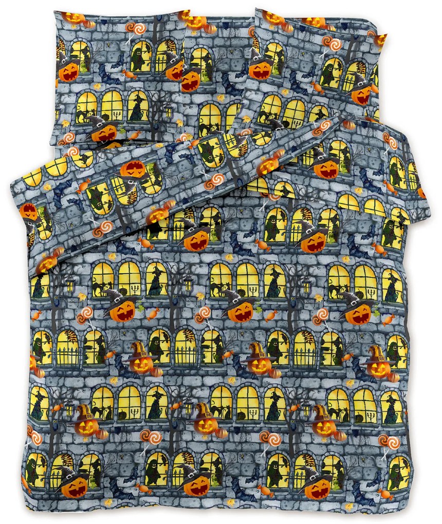 PrzytulneMieszkanie.pl PrzytulneMieszkanie.pl Pościel z mikrofibry SCARY PARTY w kolorze szarym Rozmiar pościeli: 2 szt 70 x 80 cm | 160 x 200 cm