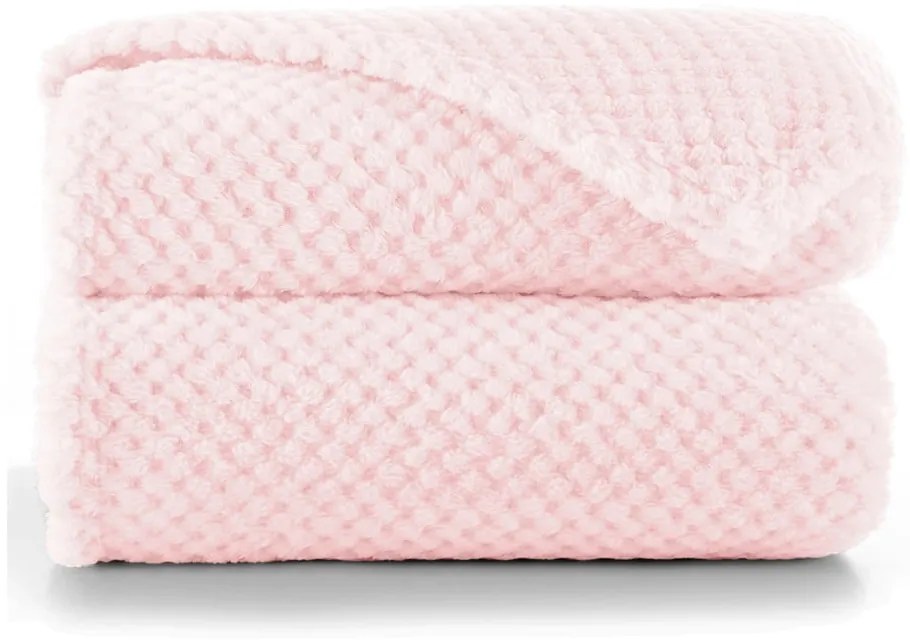 Różowy koc z mikrowłókna DecoKing Henry, 220x240 cm