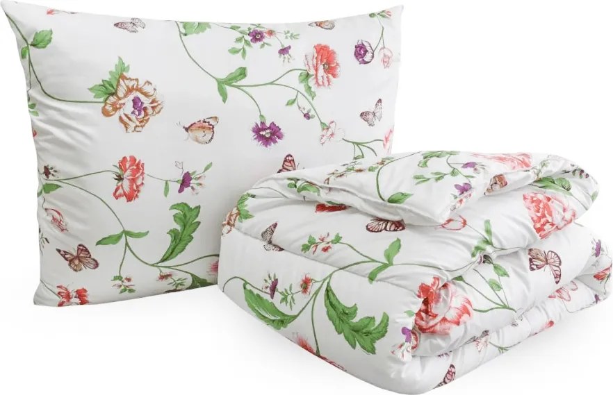 Zestaw całorocznej kołdry 140x200 cm z włókna silikonowego z poduszką 70x90 cm MEADOW FLOWERS