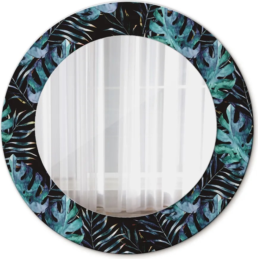Lustro dekoracyjne okrągłe Egzotyczne liście