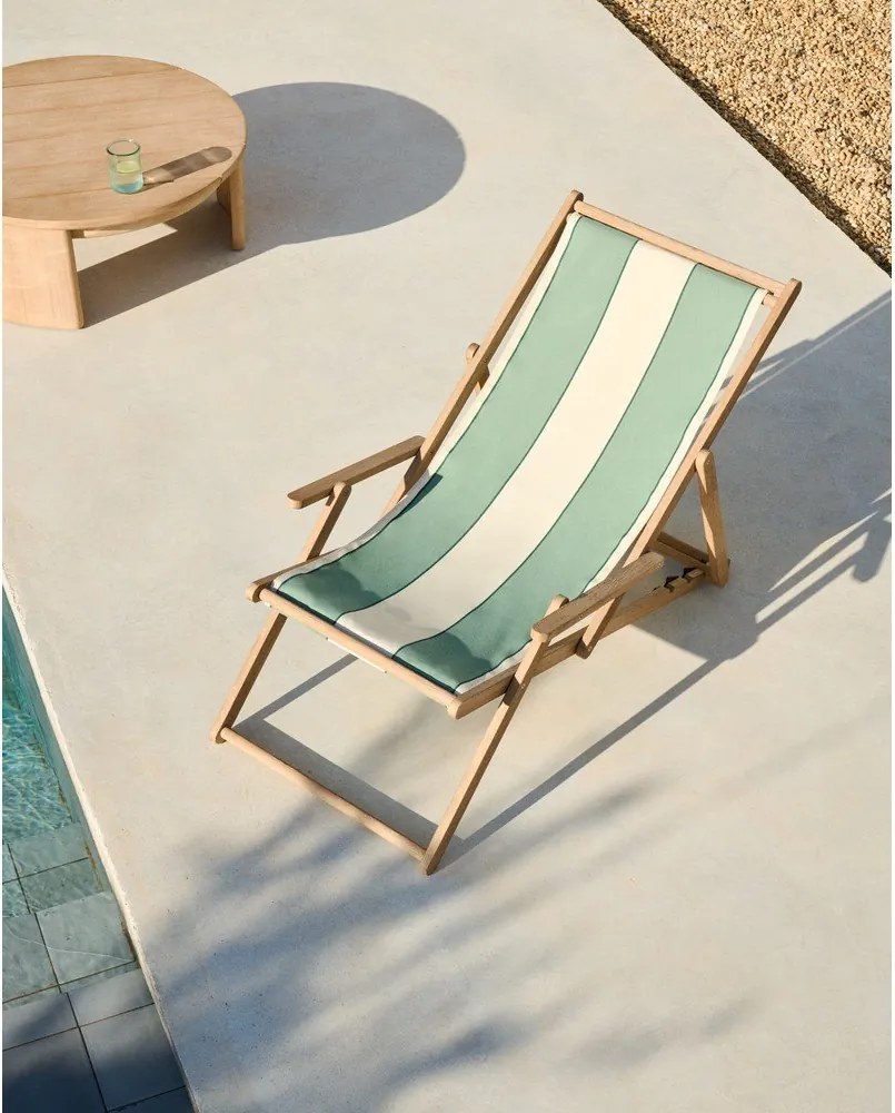 Zielony drewniany leżak ogrodowy Vilara – Kave Home