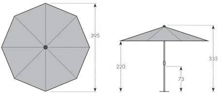 ALU EXPERT Telescope 4 m - duży parasol ogrodowy : Substancja Desen - 812
