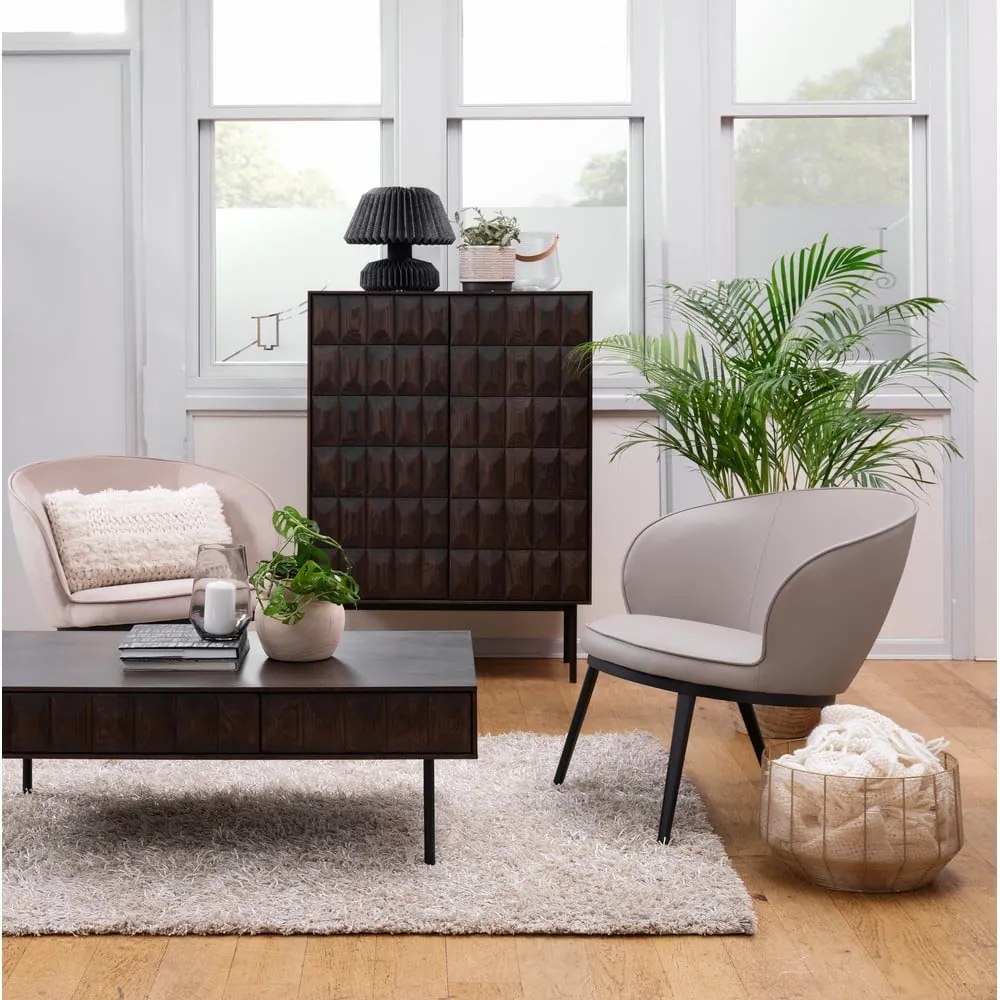 Ciemnobrązowa szafka 90x130 cm Latina – Unique Furniture