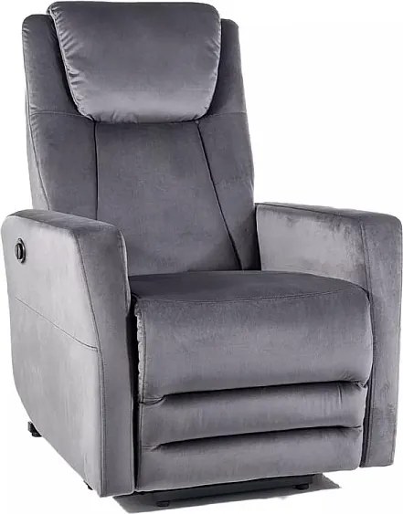 Fotel rozkładany ADONIS VELVET szary