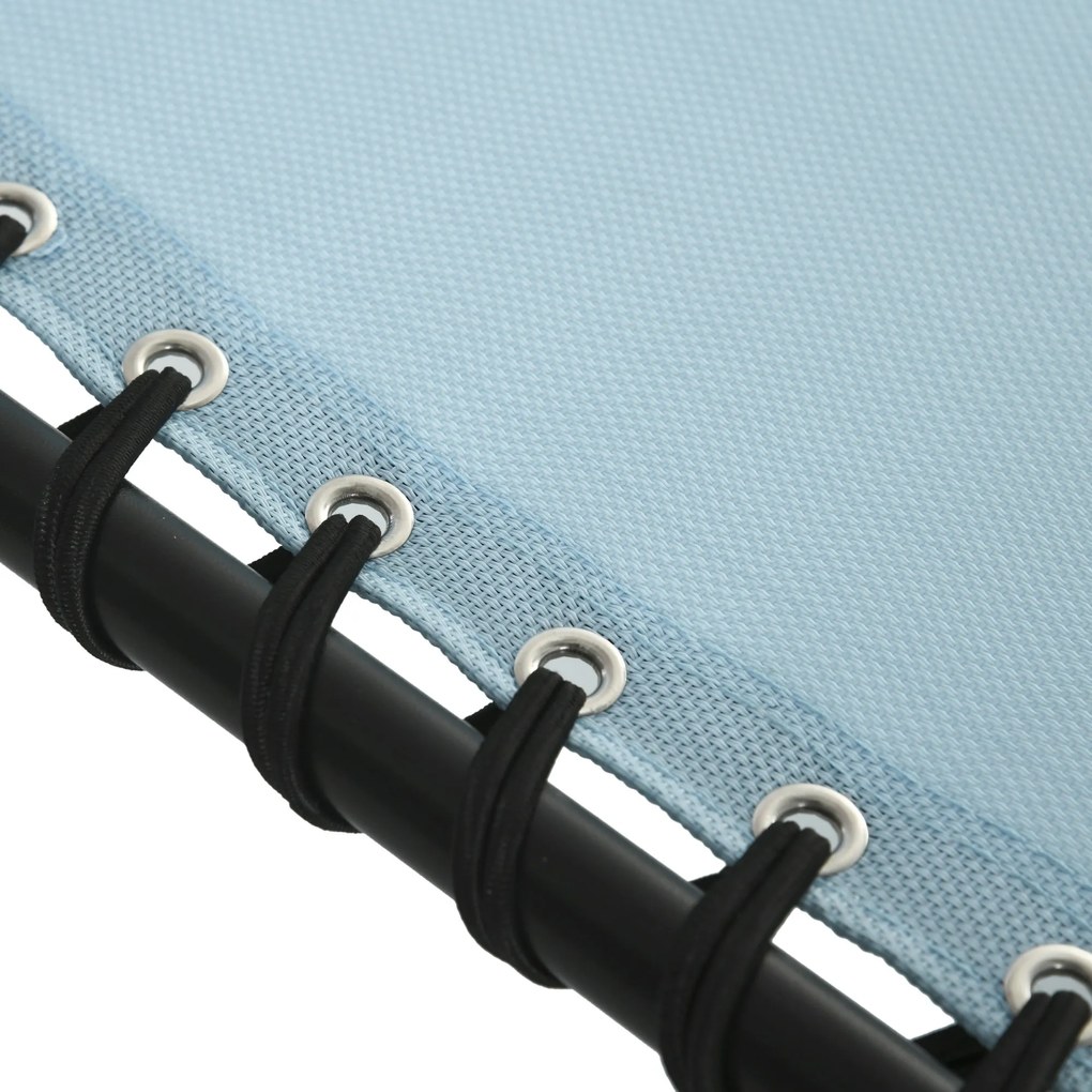 Outsunny Leżak składany, oddychający materiał, metalowa rama, 189 x 58 x 30 cm, kolor niebieskozielony | Aosom PL