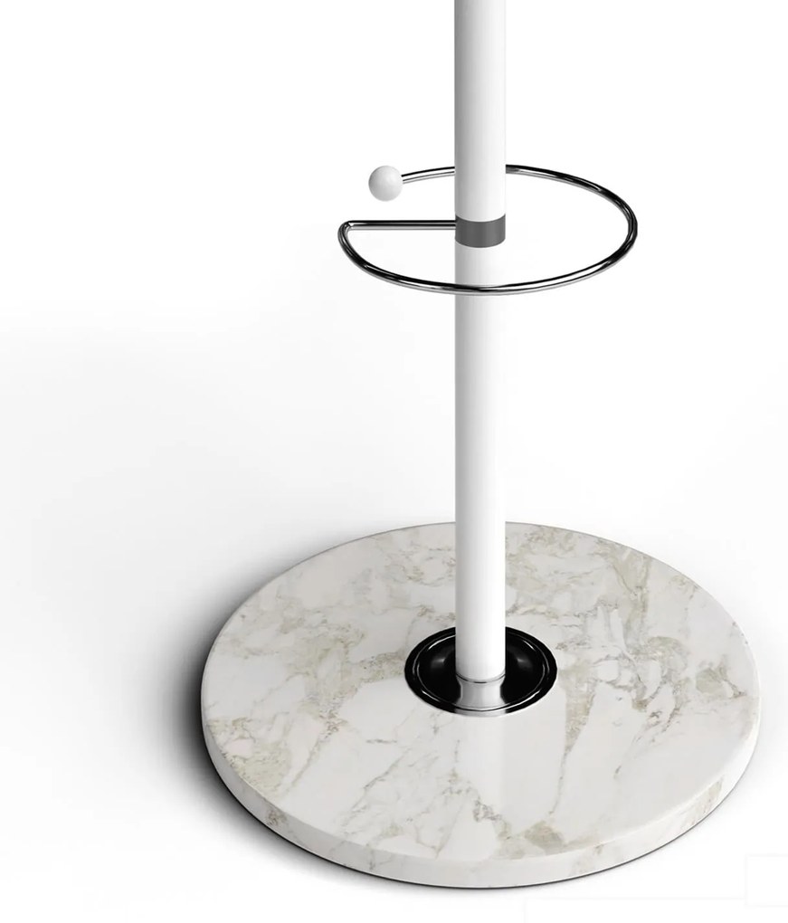 Wieszak stojący TENZY z marmurową podstawą, 37x173 cm, biały Casaria