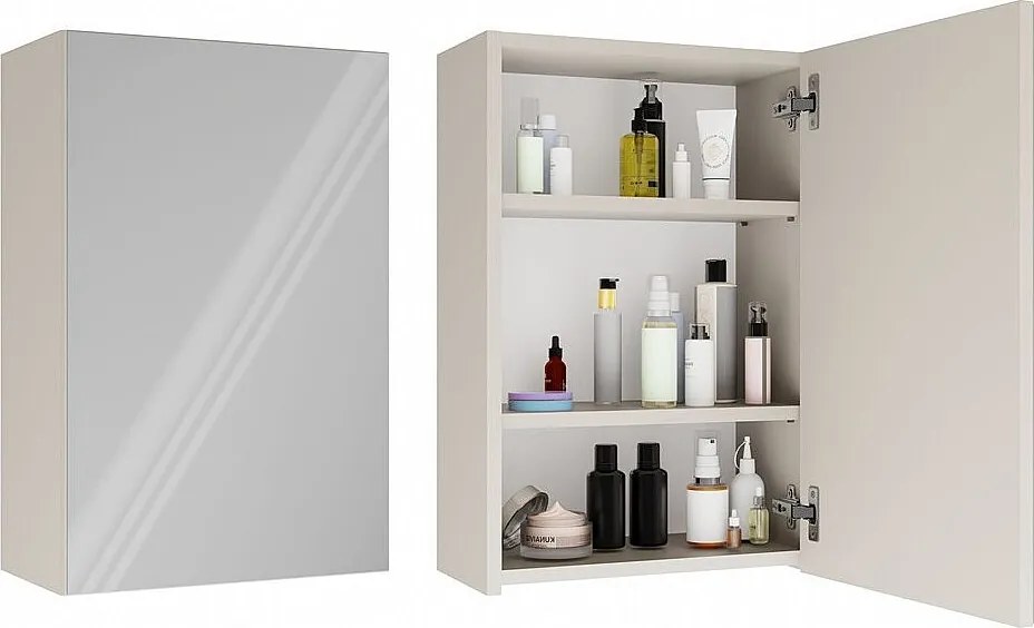 Szafka Łazienkowa Pola 1DL | Kaszmir | 40x22x60 cm | Szafka Łazienkowa z Lustrem