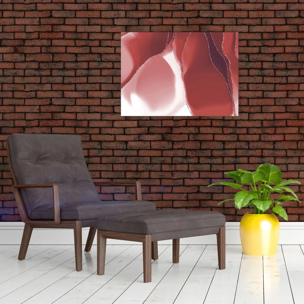 Obraz - Czerwony abstrakcyjny kwiat N⁰3 (70x50 cm)