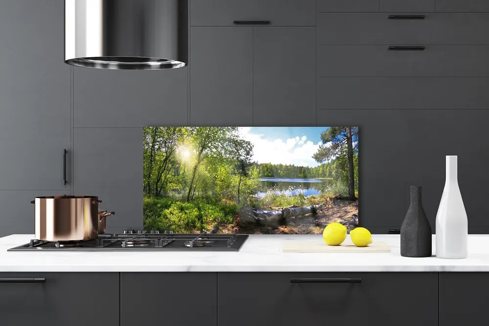 Panel Szklany Jezioro w Objęciach Lasu