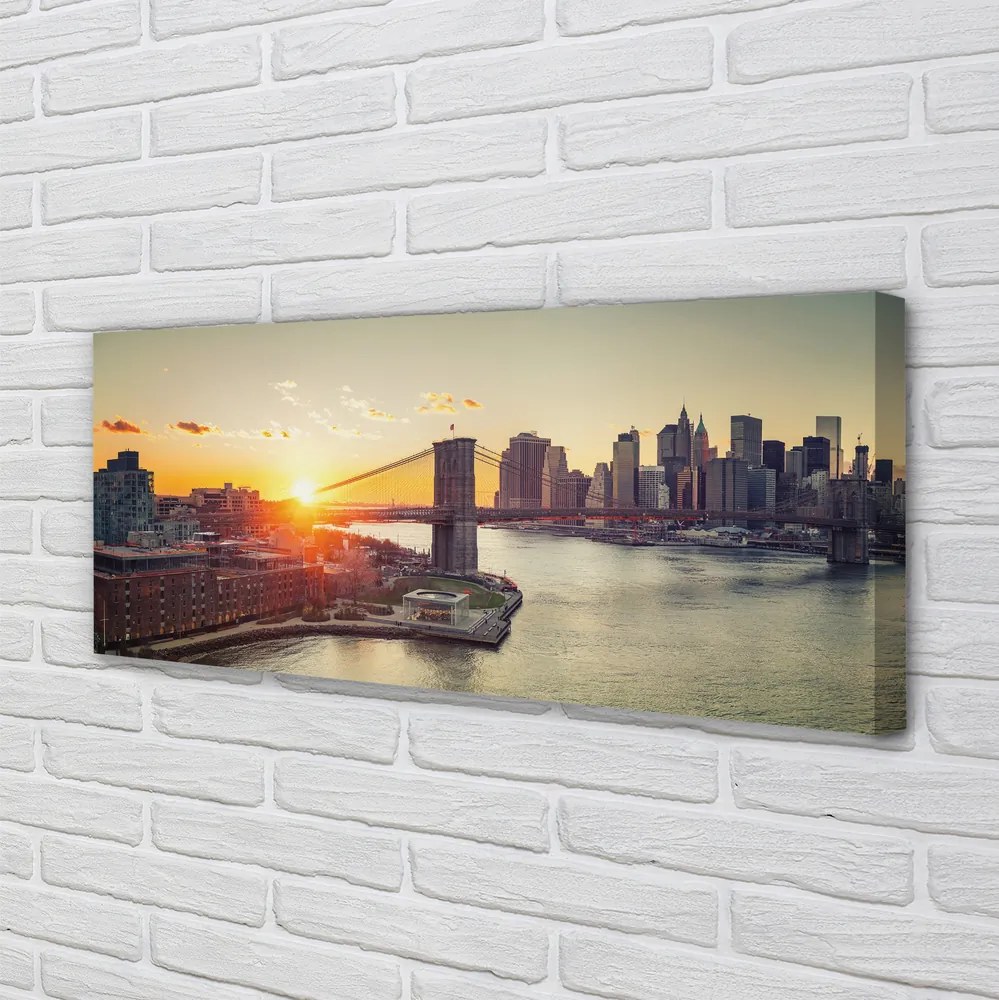 Fotoobraz na płótnie Wschód Słońca nad Mostem Rzecznym