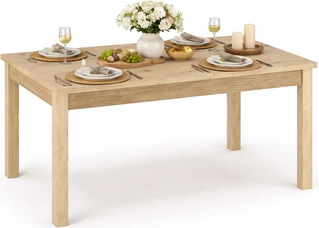 Prostokątny stół rozkładany ryflowany dąb artisan Z5-L01