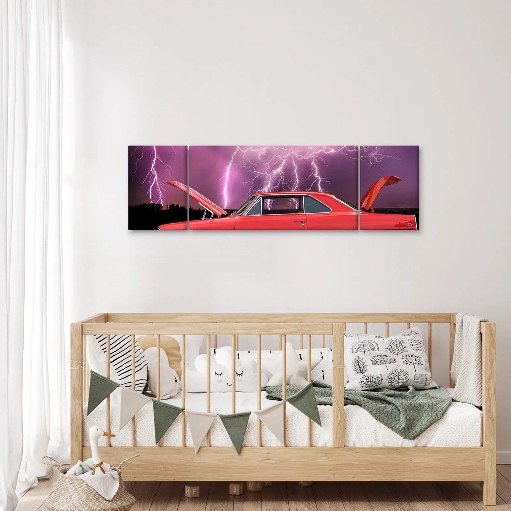Obraz czerwonego auta (170x50 cm)