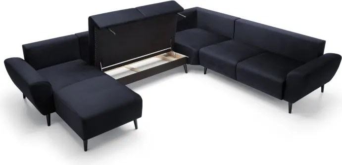 Narożnik BOSCO XL zestaw z elektryczną funkcją regulacji tkanina Monolith 79 Antracytowy WERSAL