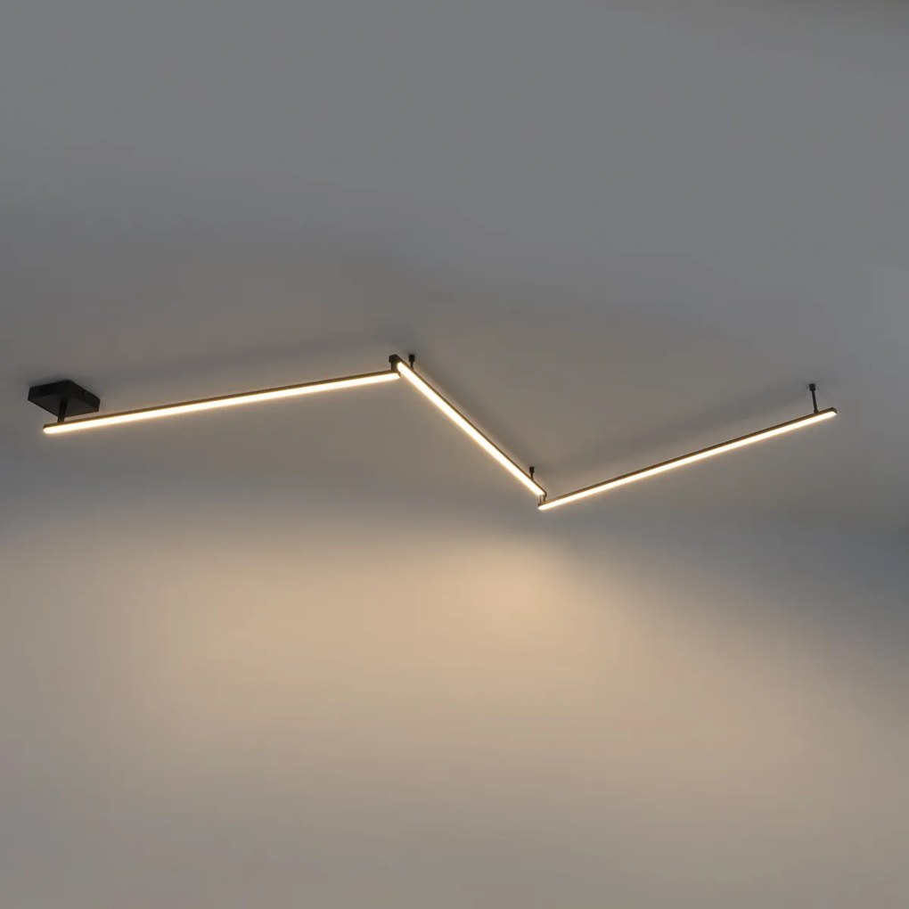 Czarna lampa sufitowa 300 cm z wbudowanym LED 3-stopniowy ściemniacz regulowany - Annuschka