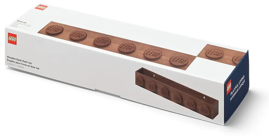 Dziecięca półka z drewna dębowego bejcowanego na ciemno LEGO® Wood