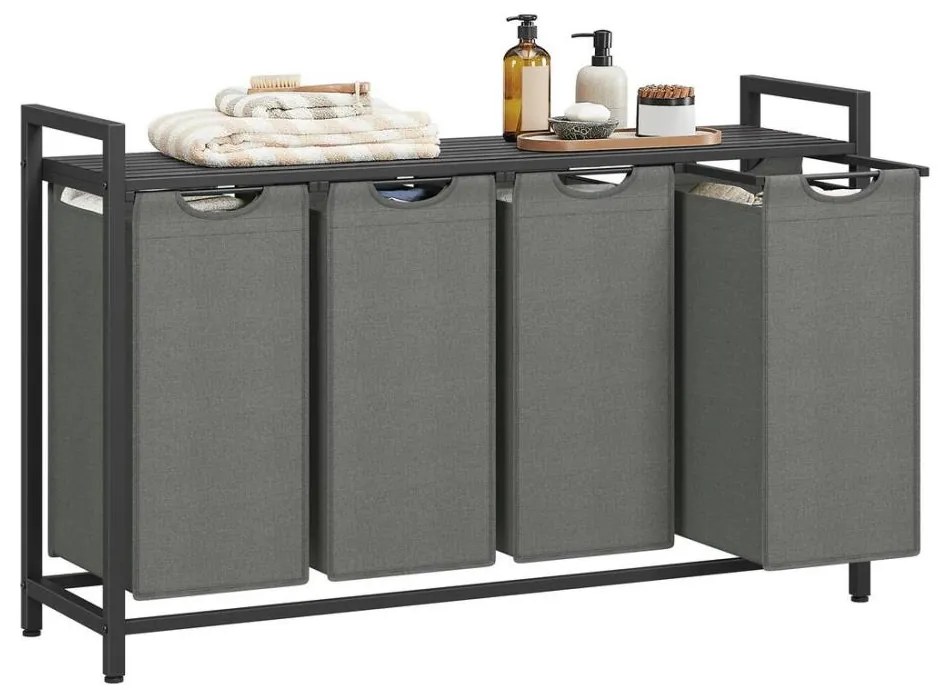 Kosz na pranie REX czarny/szary