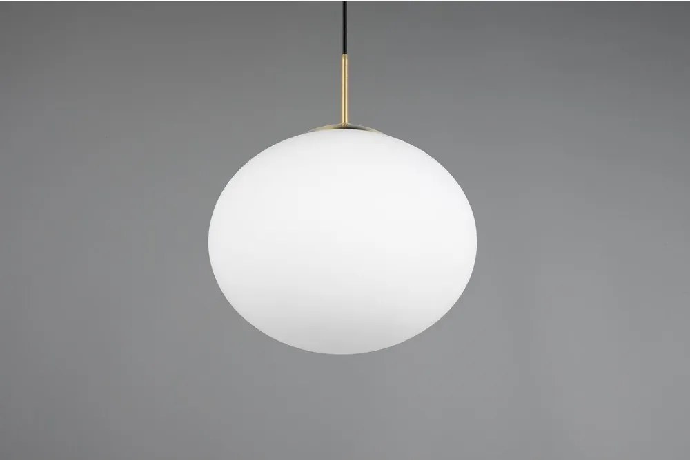 Lampa wisząca w biało-złotym kolorze ze szklanym kloszem ø 30 cm Fomento – Trio
