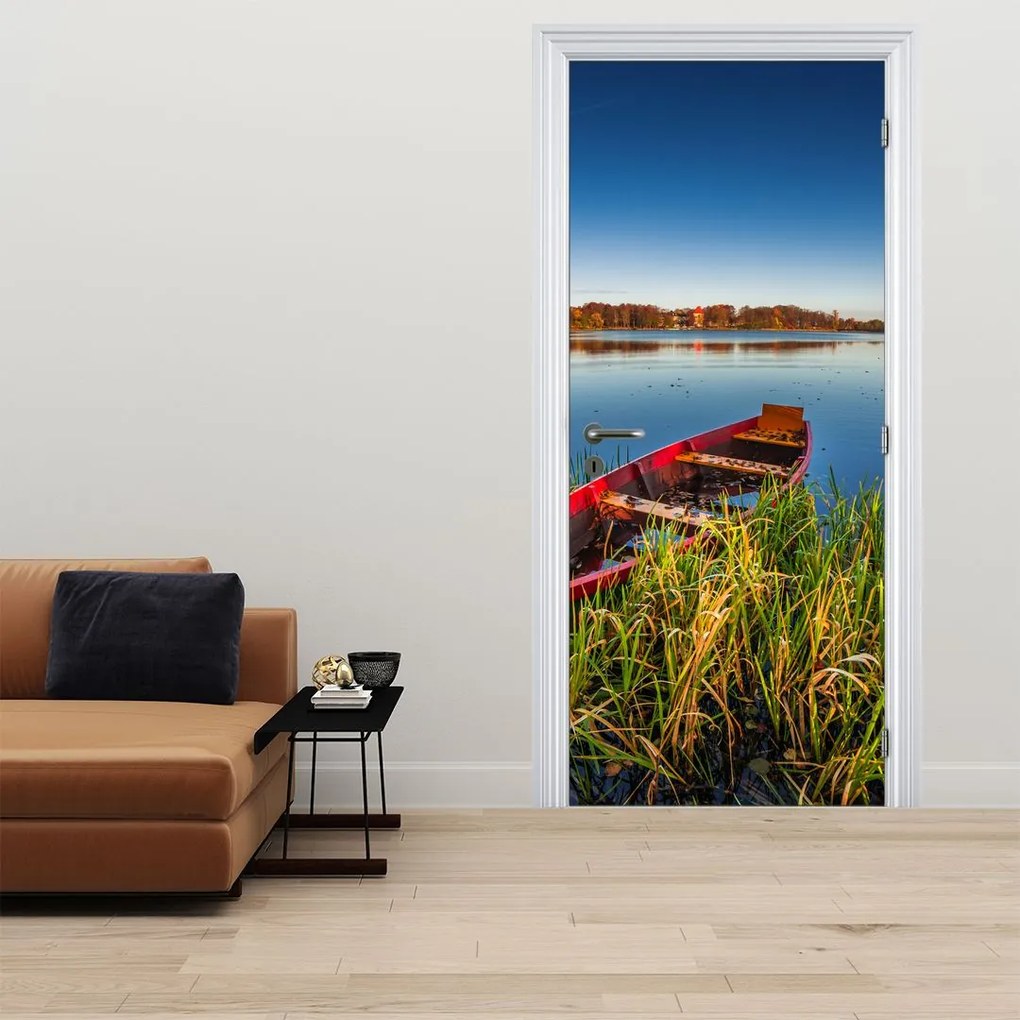 Fototapeta na drzwi - Czerwona barka (95x205cm)