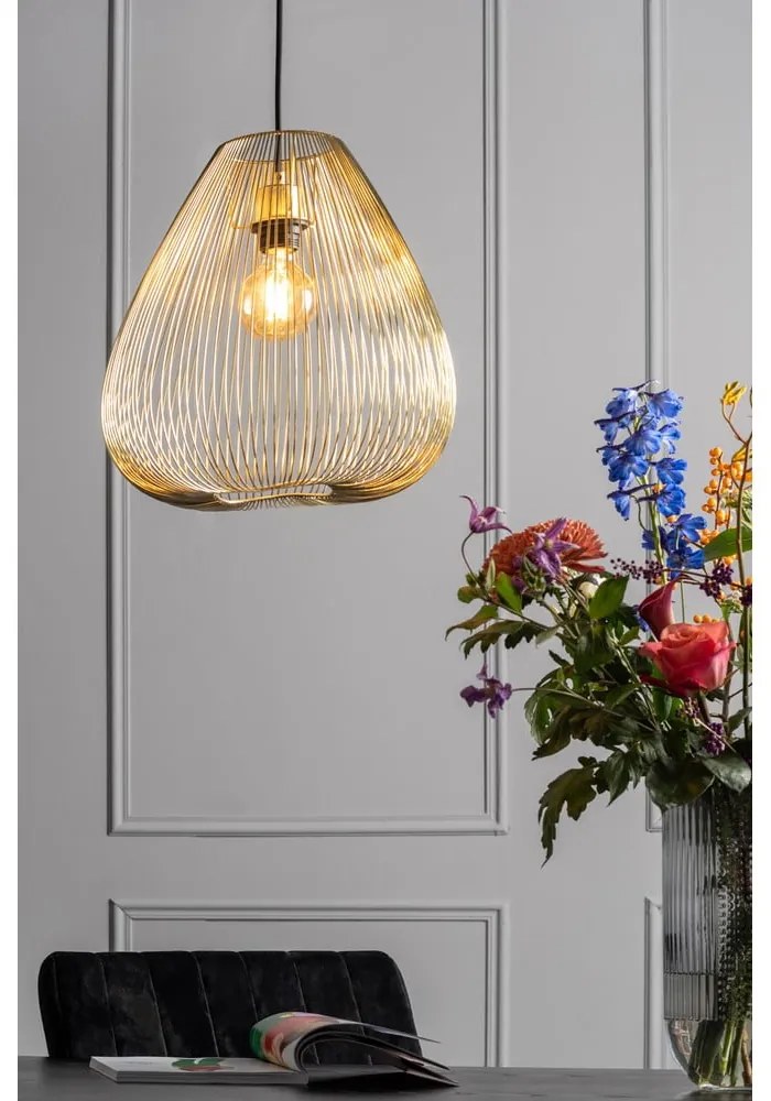 Metalowa lampa wisząca w kolorze złota Leitmotiv Lucid, ø 35 cm