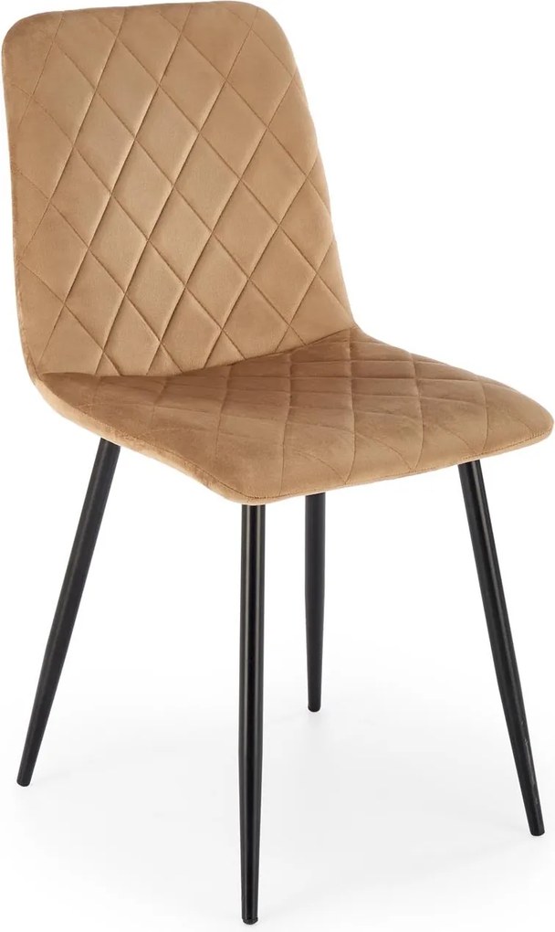 Pikowane krzesło do jadalni K525 Halmar z tkaniny velvetowej