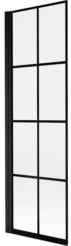 Mexen Mist parawan nawannowy 1-skrzydłowy lewy 60 x 150 cm, czarna kratka, czarny - 8A9-060-001-70-77-L