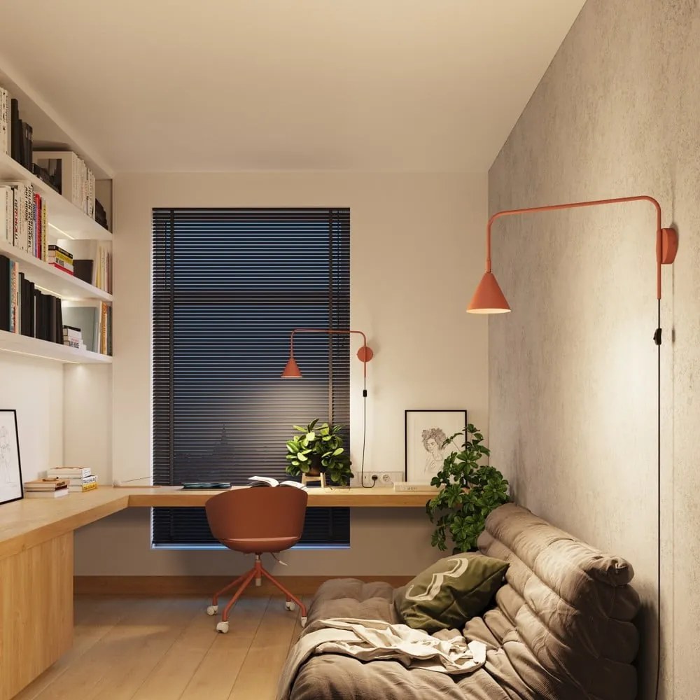 Kinkiet do kontaktu w kolorze terakoty Zylo – Sollux