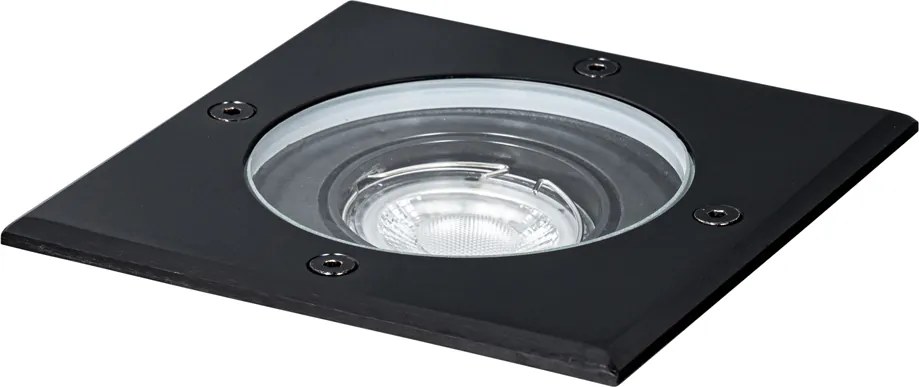 Ogrodowy reflektor naziemny czarny kwadratowy regulowany IP65 - Delux