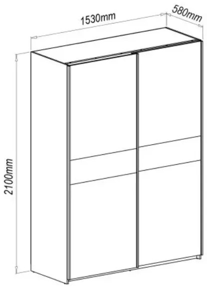 Szafa przesuwna LIMA S1 153cm dąb sonoma/biały połysk HALMAR