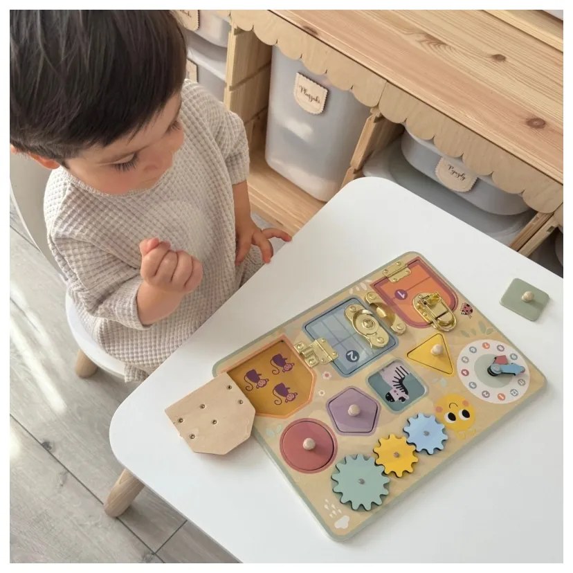 Tooky toy tablica manipulacyjna zamki zębatki sorter zegar