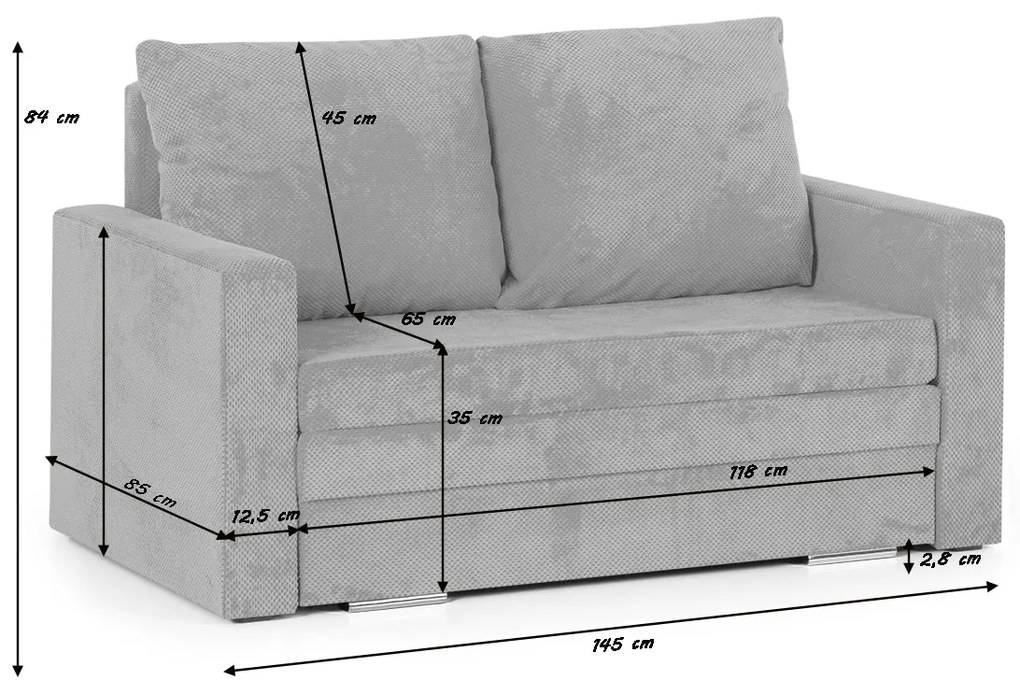 Sofa 2os rozkładana COMA Granatowy