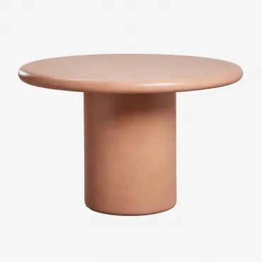 Okrągły Stół Jadalniany Z Cementu Namara Ø120 Cm & Terakota - Sklum