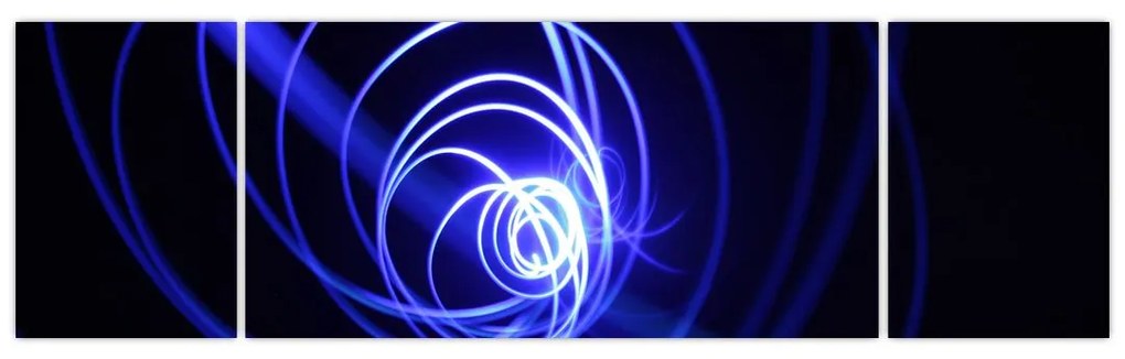 Obraz niebieskich spiral (170x50 cm)