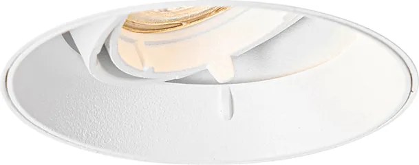 Nowoczesny podtynkowy reflektor biały GU10 okrągły bezramkowy - Oneon