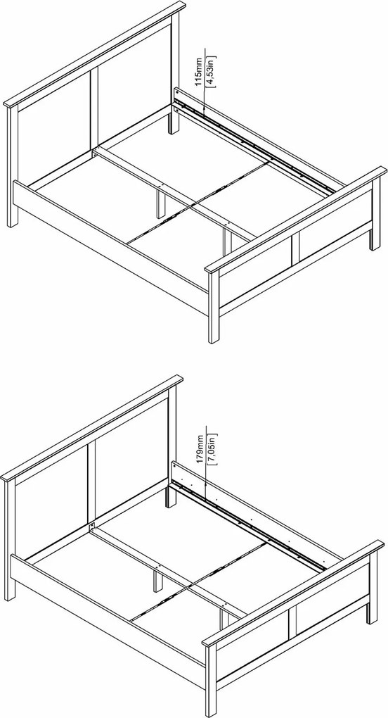 Łóżko Paris 160x200 kolor szary